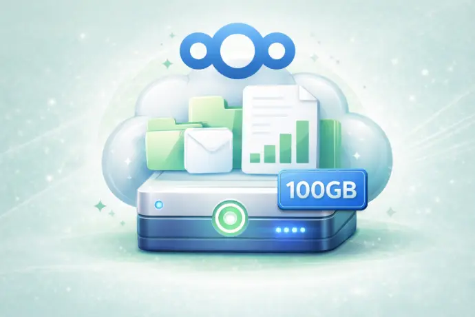[SDSQO100M] 100 GB object storage por NextCloud y archivos (Mensual)